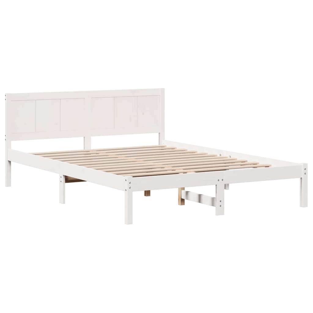 vidaXL Bettgestell Weiß 160 x 200 cm Massivholz Kiefer