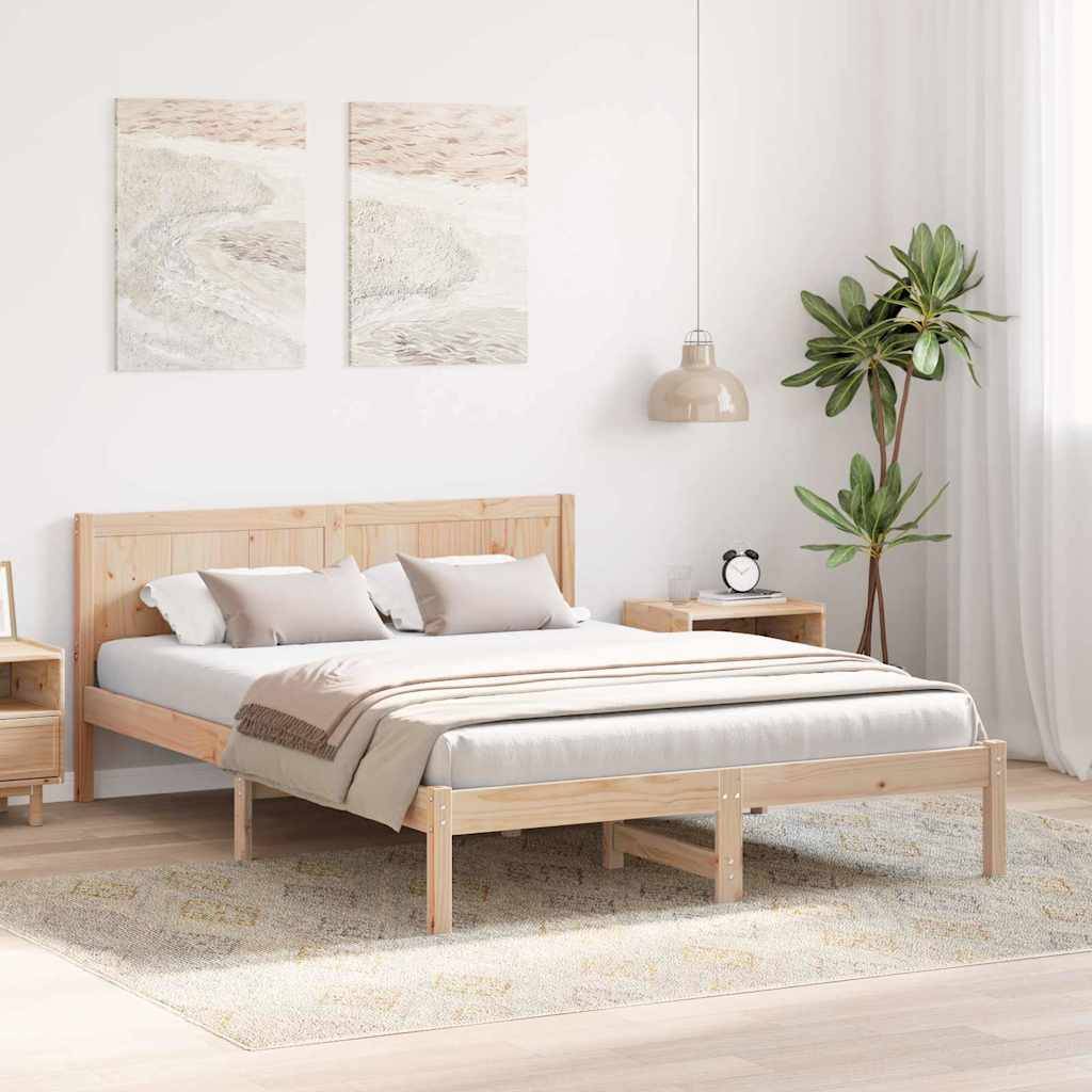 vidaXL Bettgestell Braun 150 x 200 cm Massivholz Kiefer