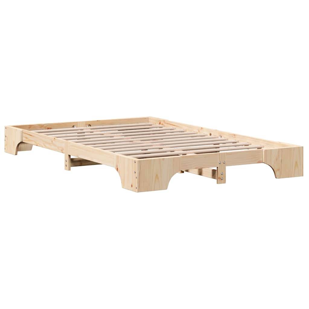 vidaXL Bettrahmen Natur 140 x 190 cm Massives Kiefernholz