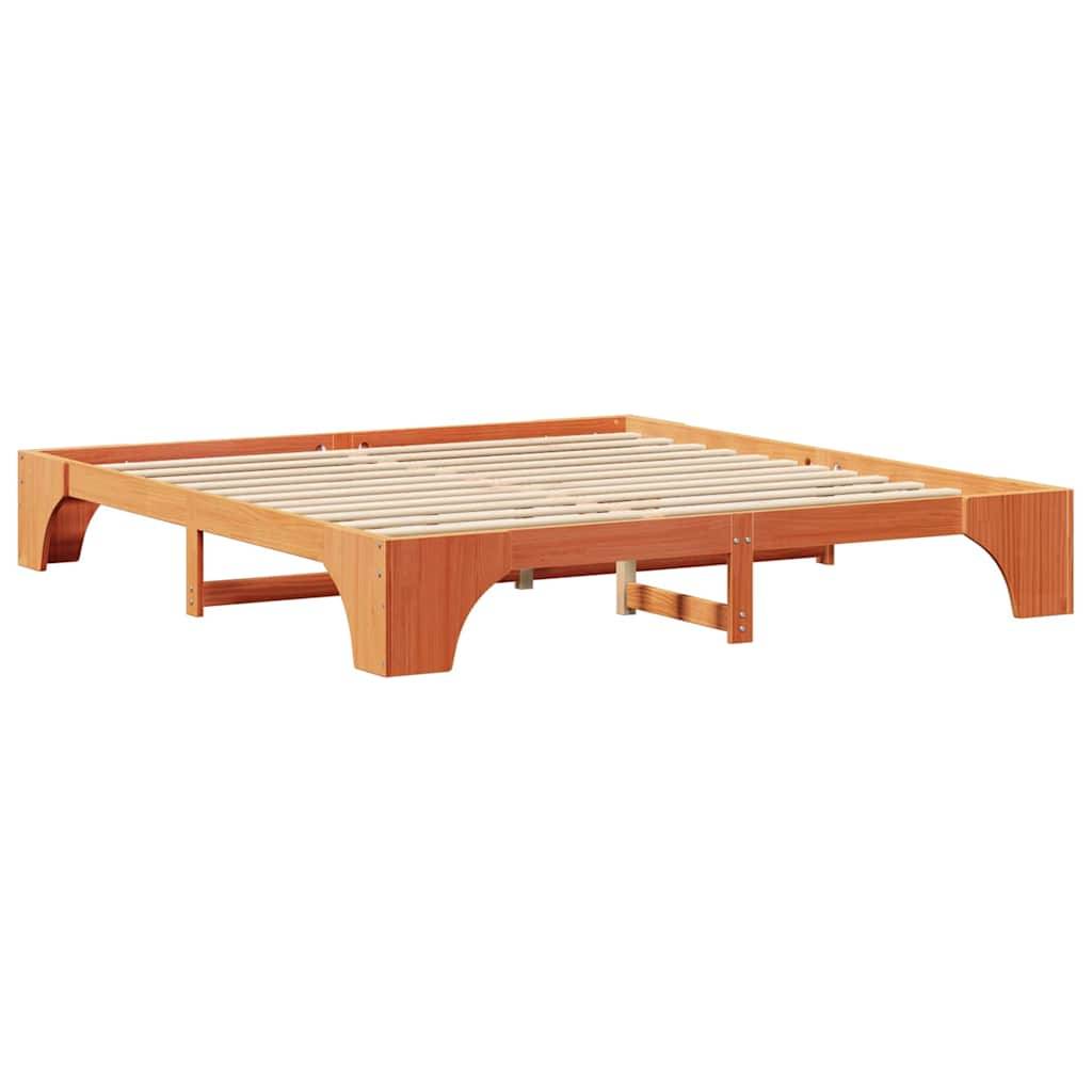 vidaXL Bettrahmen Wachsbraun 200 x 200 cm Massives Kiefernholz