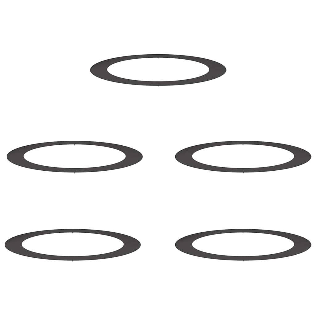 vidaXL geeignet für flache Baumringe 5 pcs Schwarz Ø90 / 120 cm Stahl