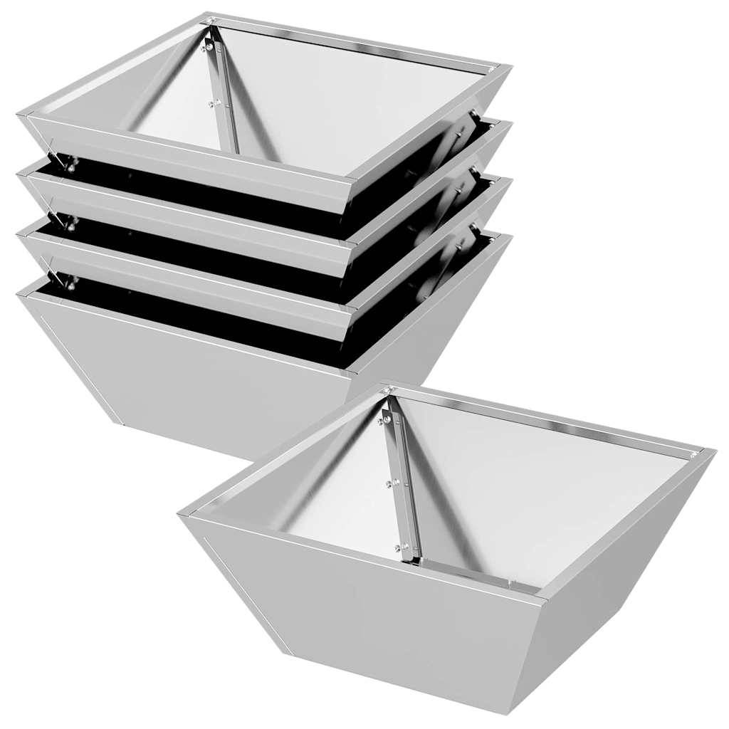 vidaXL Garten-Pflanzgefäß 5 pcs Silber 40 x 40 x 15 cm