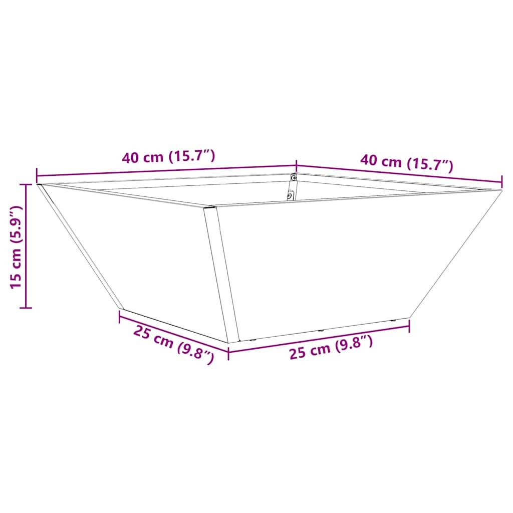 vidaXL Garten-Pflanzgefäß 5 pcs Silber 40 x 40 x 15 cm