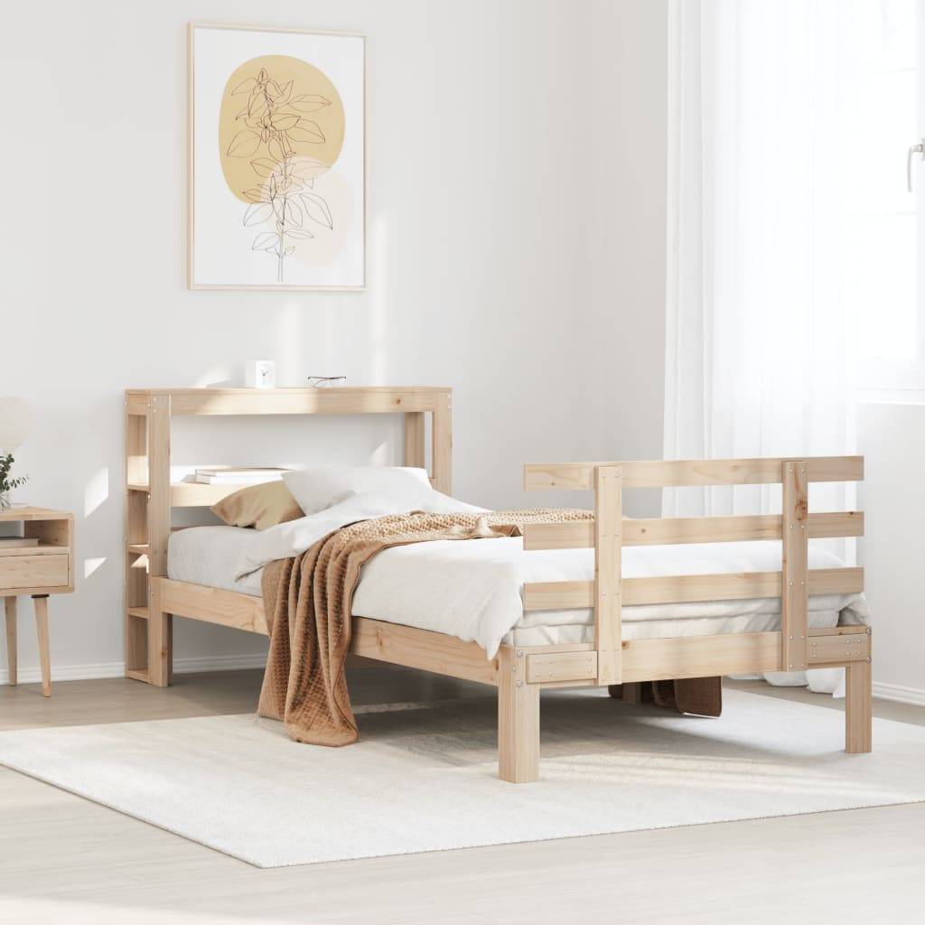 vidaXL Bettgestell mit Kopfteil ohne Matratze 90x190 cm