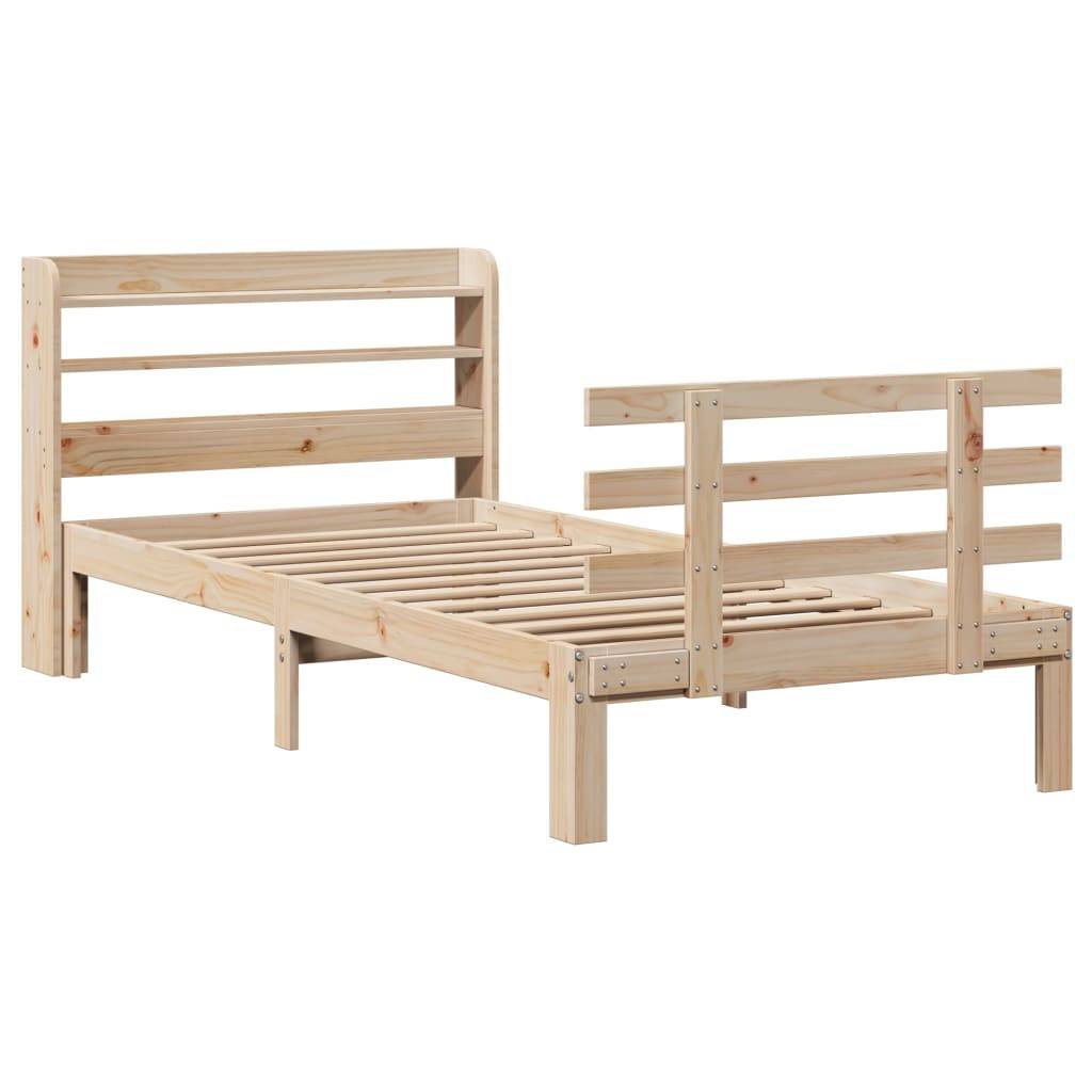 vidaXL Bettgestell mit Kopfteil ohne Matratze 90x190 cm