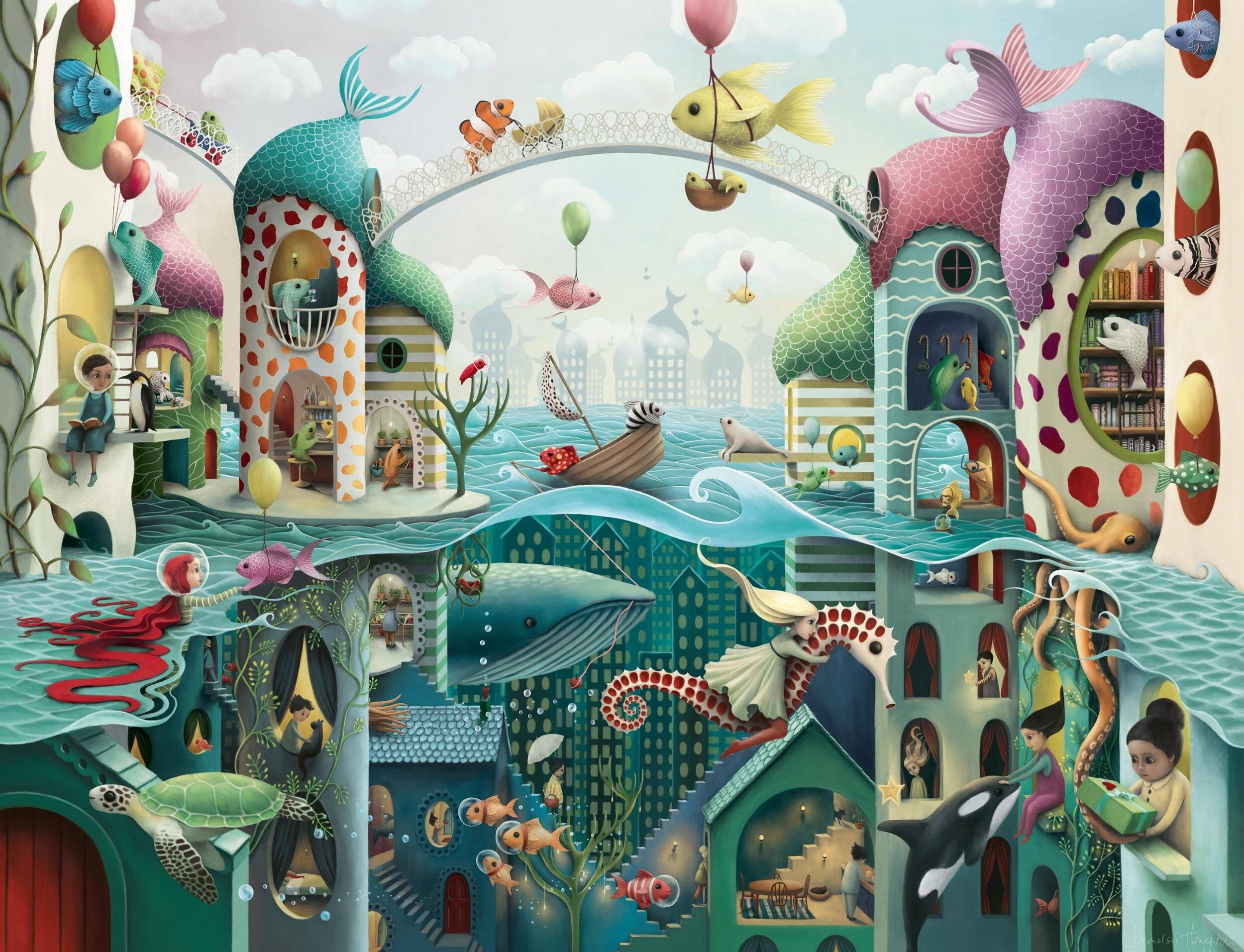 RAVENSBURGER Puzzle Wenn Fische laufen könnten 2000 Teile