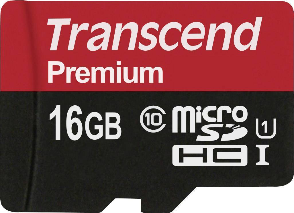 SD microSD Card 16GB Transcend SDHC UHS1 (ohne Adapter) Multimedia-Technik Micro SD Karten