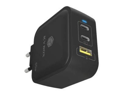 Ladegerät 3-Port IcyBox 65W GaN mit PD 3.0 Multimedia-Technik