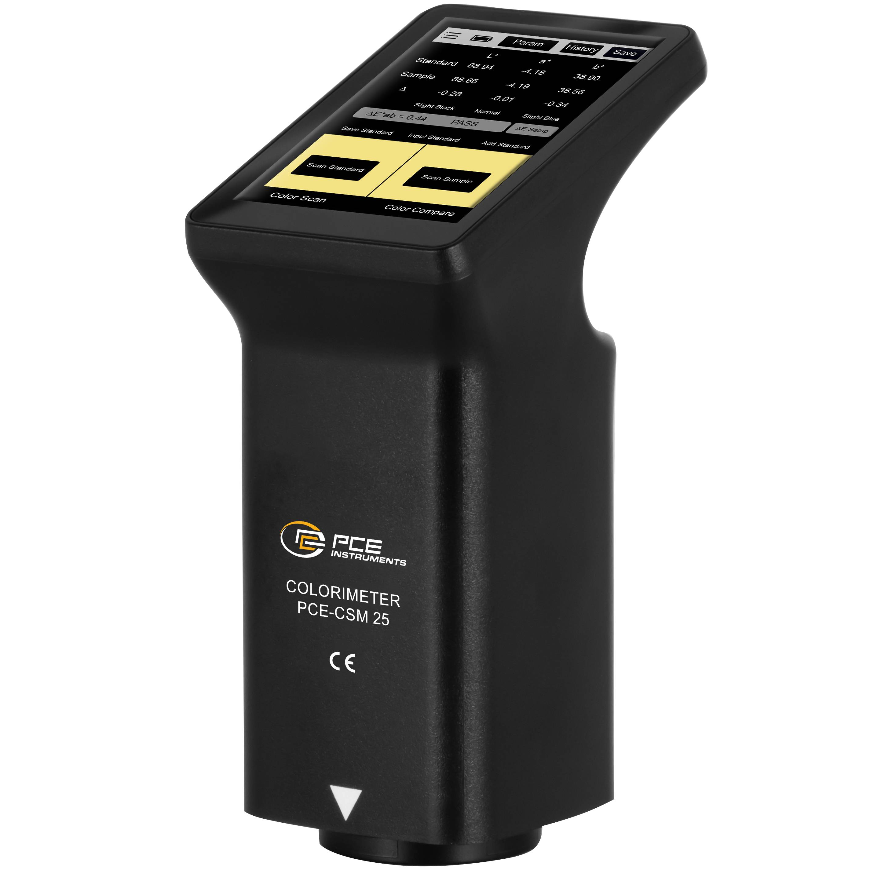 PCE Instruments Farbmessgerät PCE-CSM 25 |D/8° Messgeometrie mit SCI |15 Farbräume – CIE Lab, Luv, LCh, Yxy und weitere