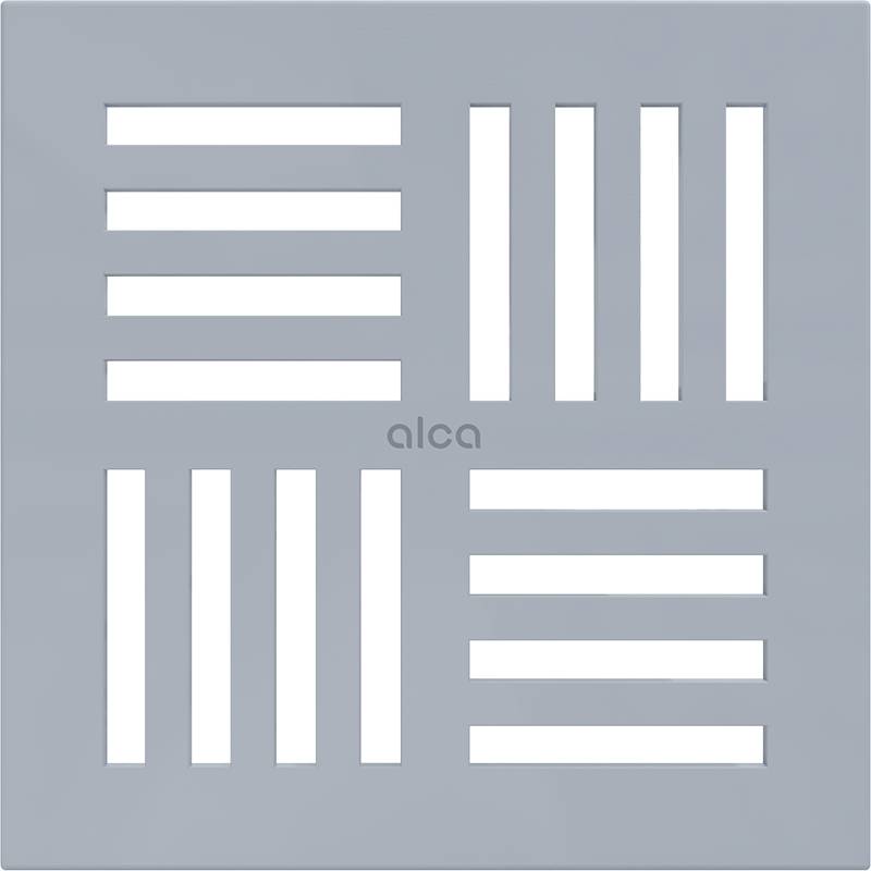 AlcaDrain Design Rost 143×143 mm Grau für Bodenablauf