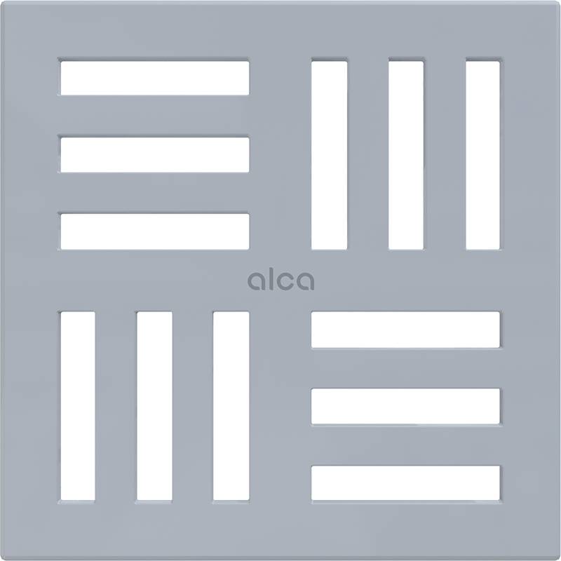 AlcaDrain Design Rost 102×102 mm Grau für Bodenablauf