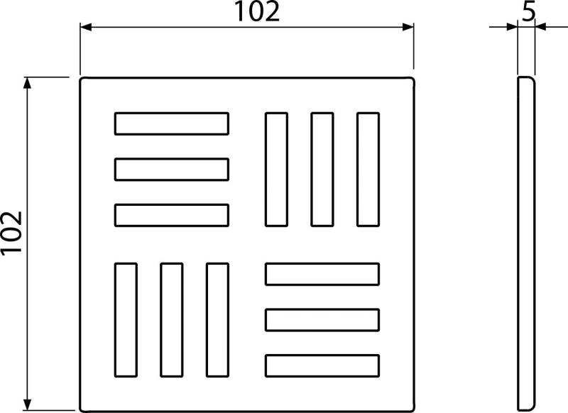 AlcaDrain Design Rost 102×102 mm Grau für Bodenablauf