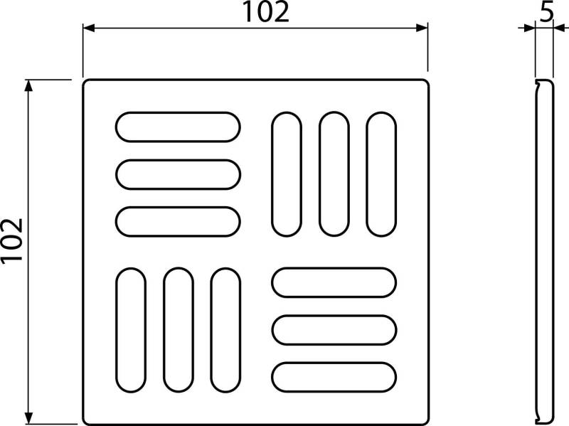 AlcaDrain Design Rost 102×102 mm Edelstahl AISI 316L für Schwimmbecken und Wellnesszonen