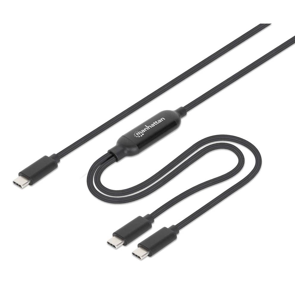 Schwarzes USB-Kabel mit Inline-Adapter 