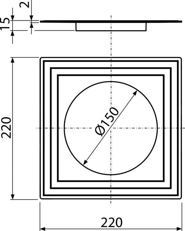 AlcaDrain Manschette-2. Abdichtung DN150 für Bodenablauf