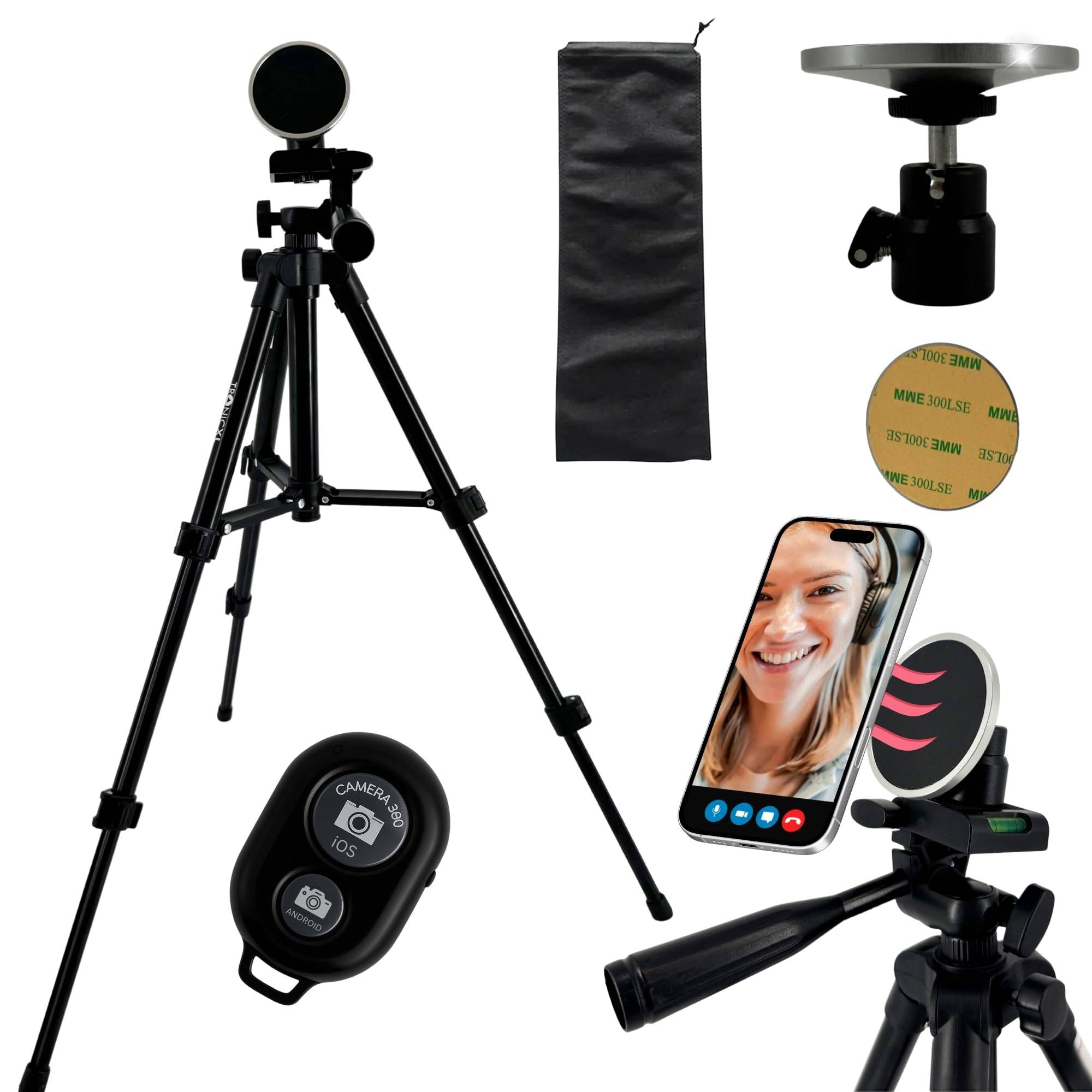 Für Magsafe Handyhalterung Stativ mit Fernbedienung Bluetooth Apple iPhone Samsung Galaxy Xiaomi Google Tisch/Reise Tripod Halterung