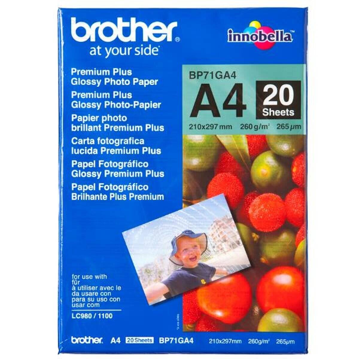 brother Fotopapier BP71GA4 DIN A4 glänzend 260 g/qm 20 Blatt