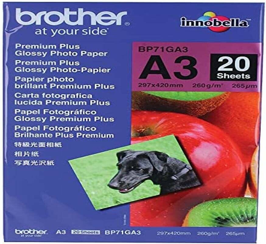 brother Fotopapier BP71GA3 DIN A3 glänzend 260 g/qm 20 Blatt