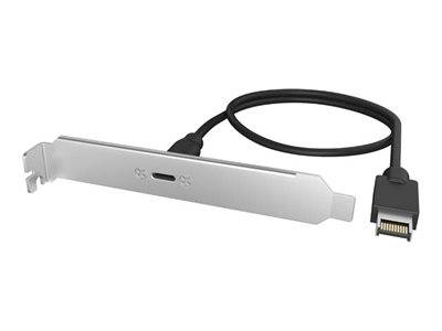 ICY BOX IB-AC553, Adapter USB 20 Gbit/s von Type-E Port auf USB Type-C Port, Universal, Rückseite, Metall, Silber, 0,6 mm, China