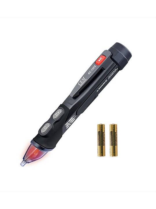 CEM AC-15 VoltAlert Berührungsloser Spannungsprüfer, AC 12–1000 V or 100-1000V, Akustischer Signalton, 2 Jahre Garantie CAT IV-Sicherheit mit ATE