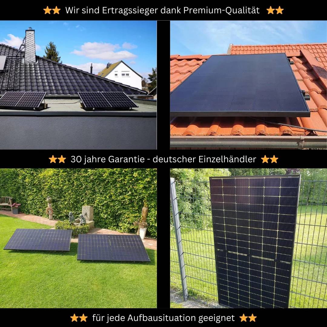 MyVoltaics® Balkonkraftwerk MyBasic 630 Watt Mini-Format 1,65m x 0,88m 2x 315 Watt Glas-Module, bifazial, WLAN Wechselrichter, 5m