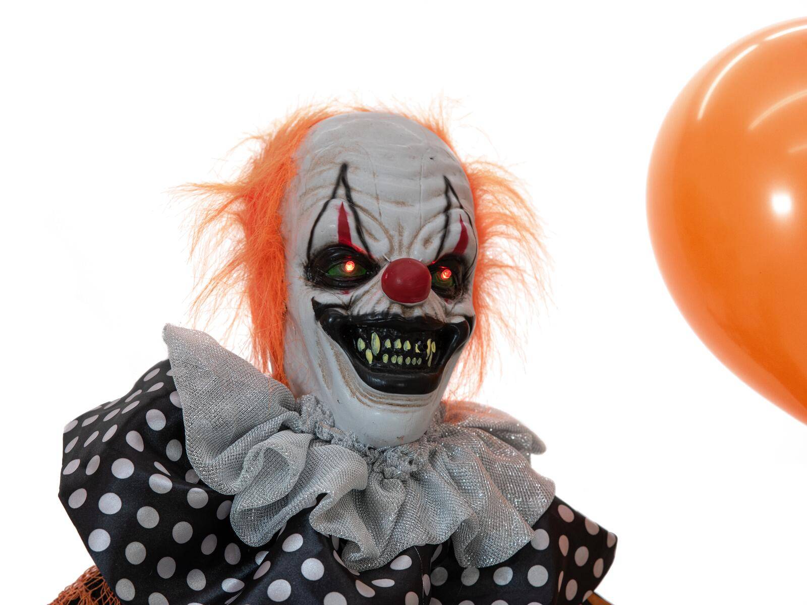 EUROPALMS Halloween Figur Clown mit Luftballon, animiert, 166cm