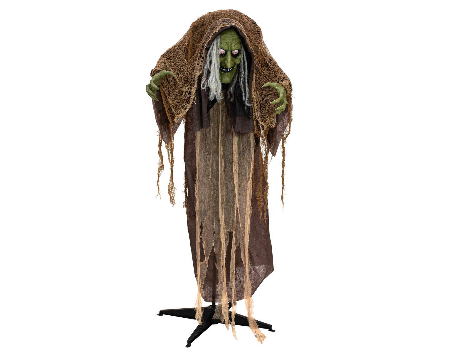 EUROPALMS Halloween Figur Hexe buckelig, animiert, 145cm