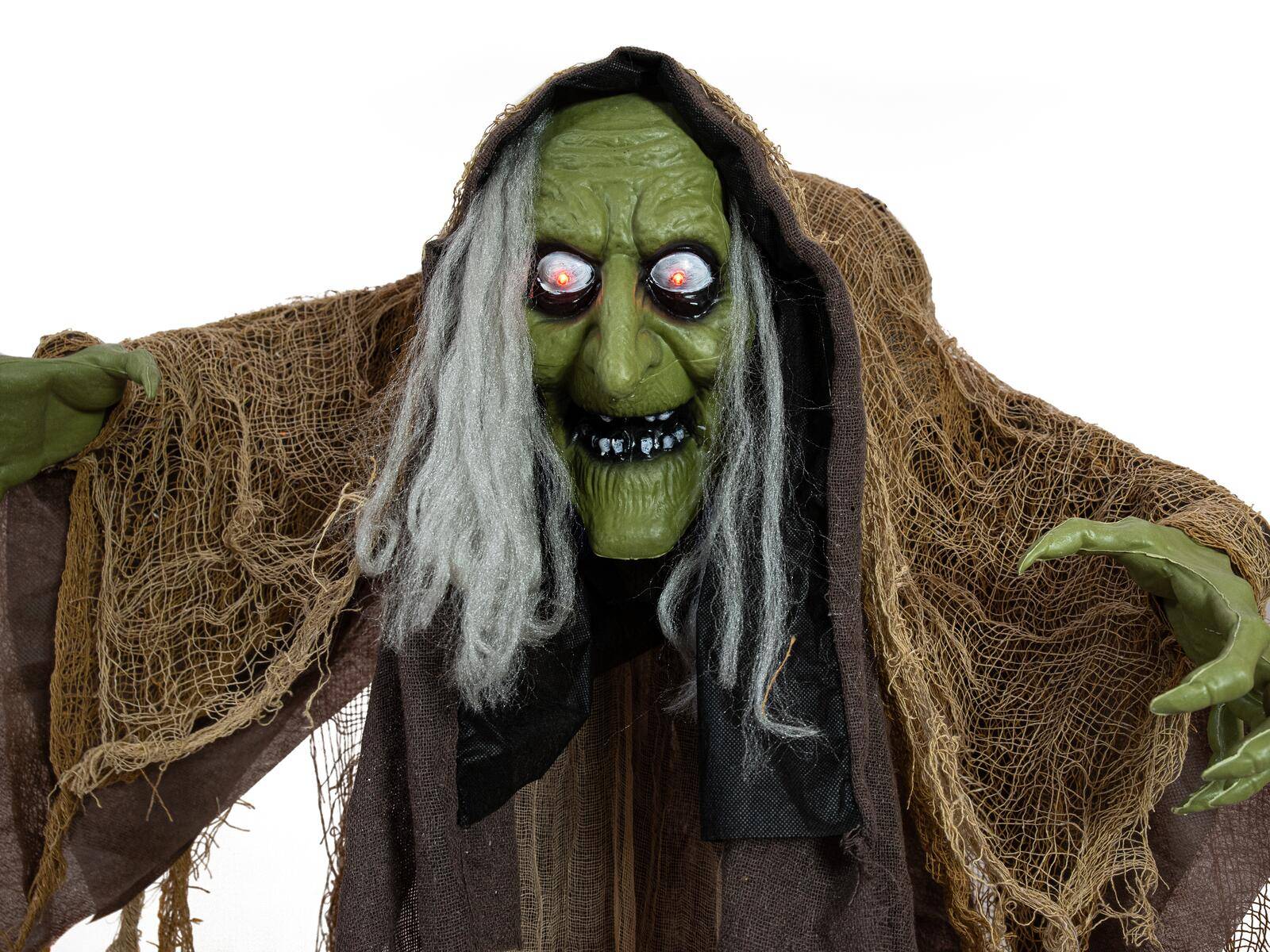 EUROPALMS Halloween Figur Hexe buckelig, animiert, 145cm