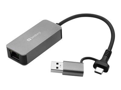 SANDBERG USB-C/A 2.5 GbE RJ45 Adapter Netzwerk & Smart Home Netzwerk-Zubehör Netzwerkkarten &