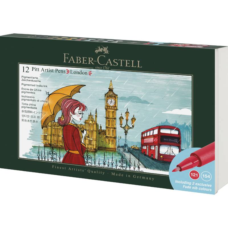 FABER-CASTELL Tuschestift PITT artist pen, 12er Set London