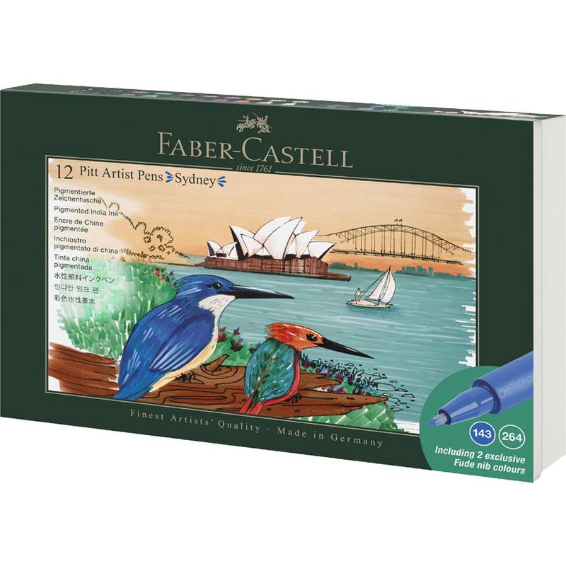 FABER-CASTELL Tuschestift PITT artist pen, 12er Set Sydney