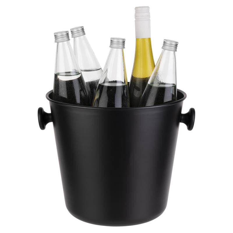 APS Wein-/Sektkühler, mit 2 Griffen, 8 Liter, schwarz