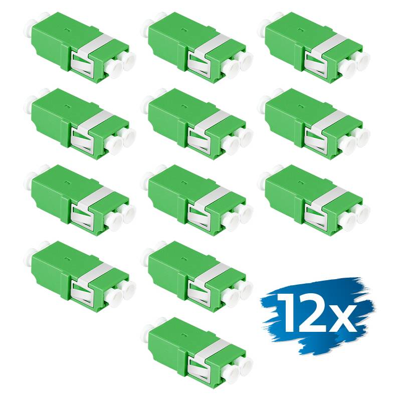 LogiLink LWL Kupplung-Set, 2x LC Duplex, ohne Flansch, grün