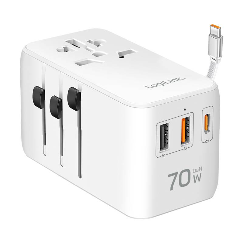 LogiLink Universal-Reiseadapter (EU/AUS/US/UK), 70 Watt