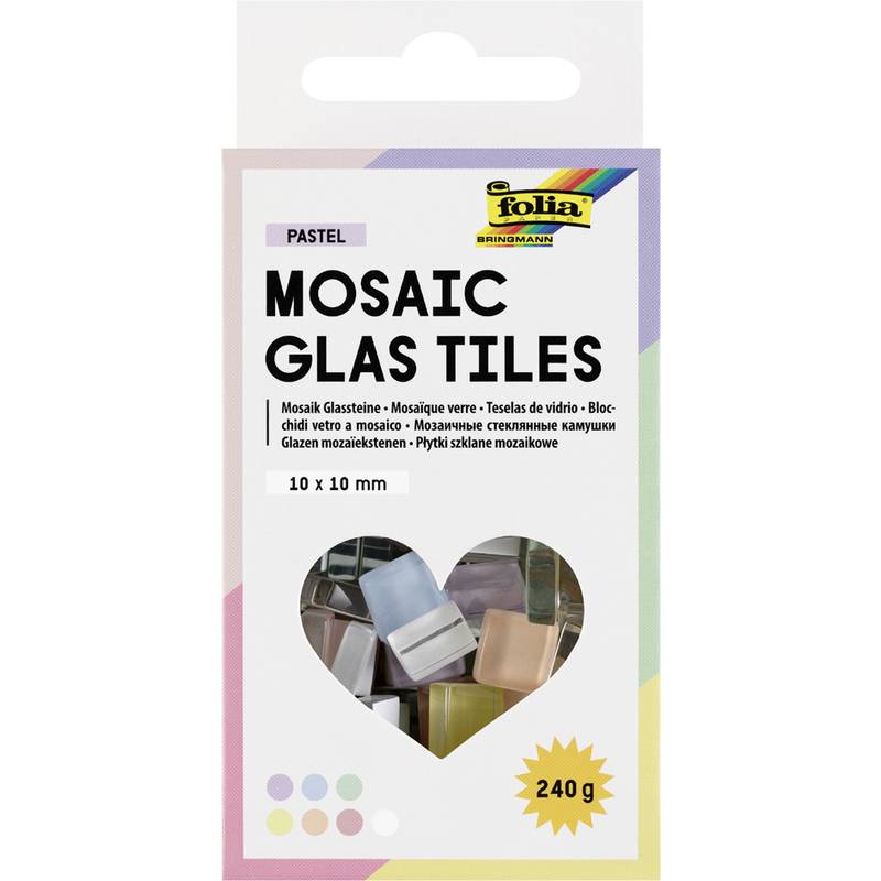 folia Mosaik-Glassteine PASTELL, 10 x 10 mm