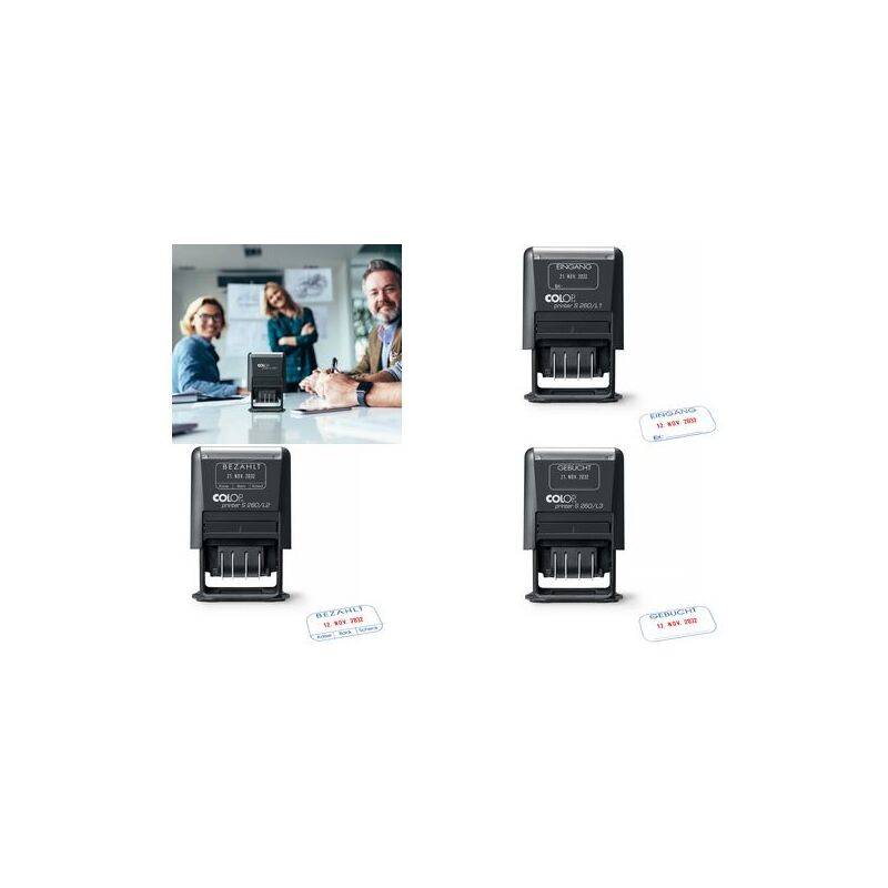 COLOP Datumstempel Printer S260/L2 "BEZAHLT", schwarz