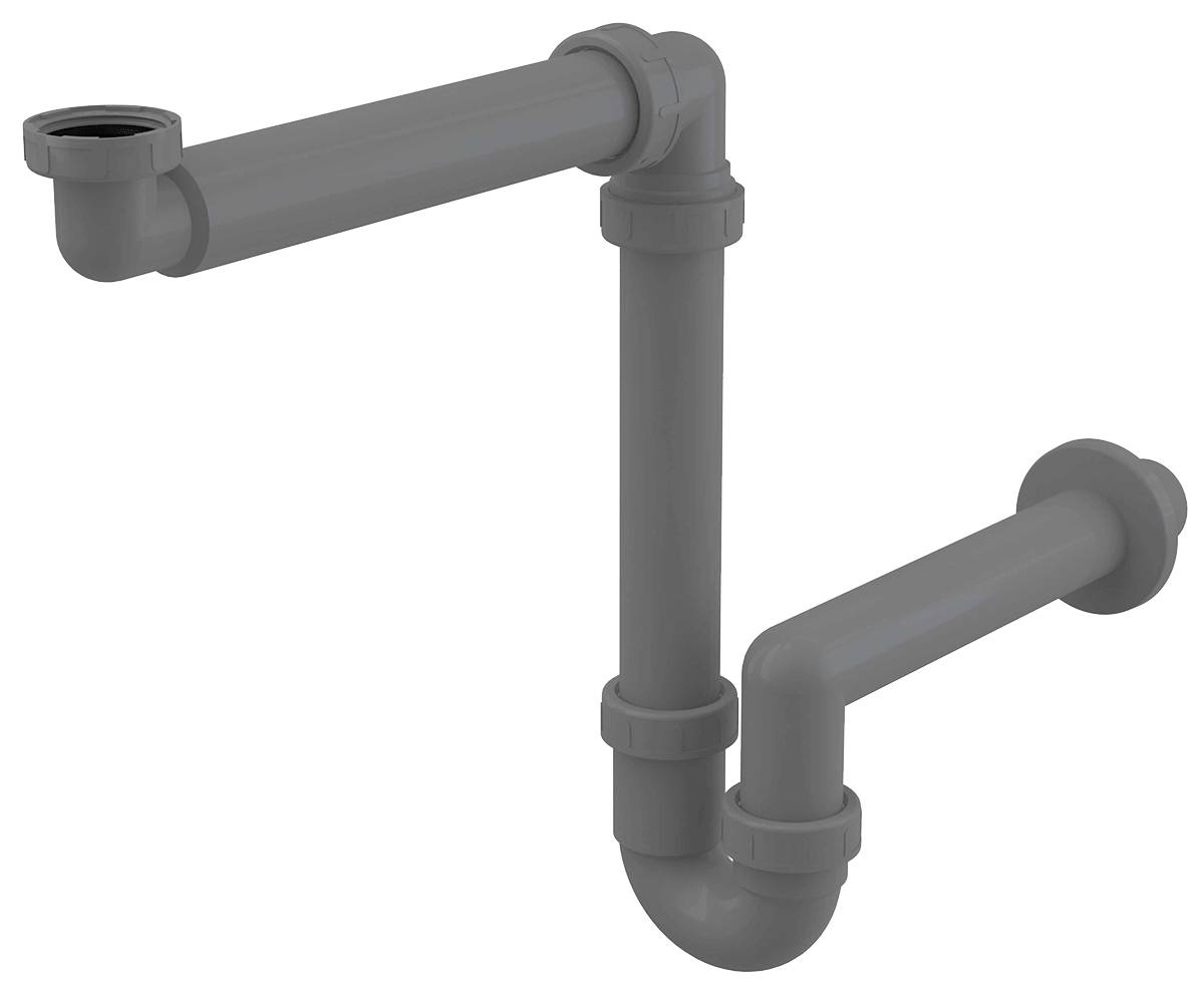 Allcadrain A434 Raumsparsiphon für die Waschbecken mit einer Überwurfmutter 5/4" ECO