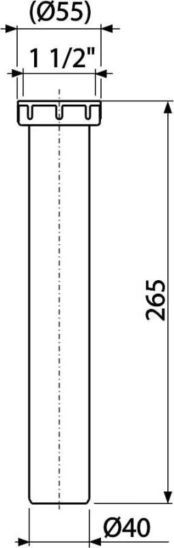 Alcadrain Verstellrohr mit einer Überwurfmutter 6/4" DN40 ECO
