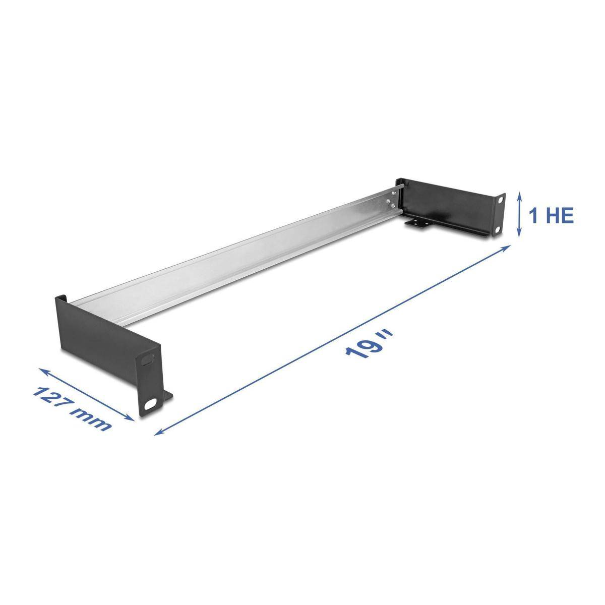 Delock 19 Hutschienenpanel zum Einbau horizontal oder vertikal 1HE Metall schwar