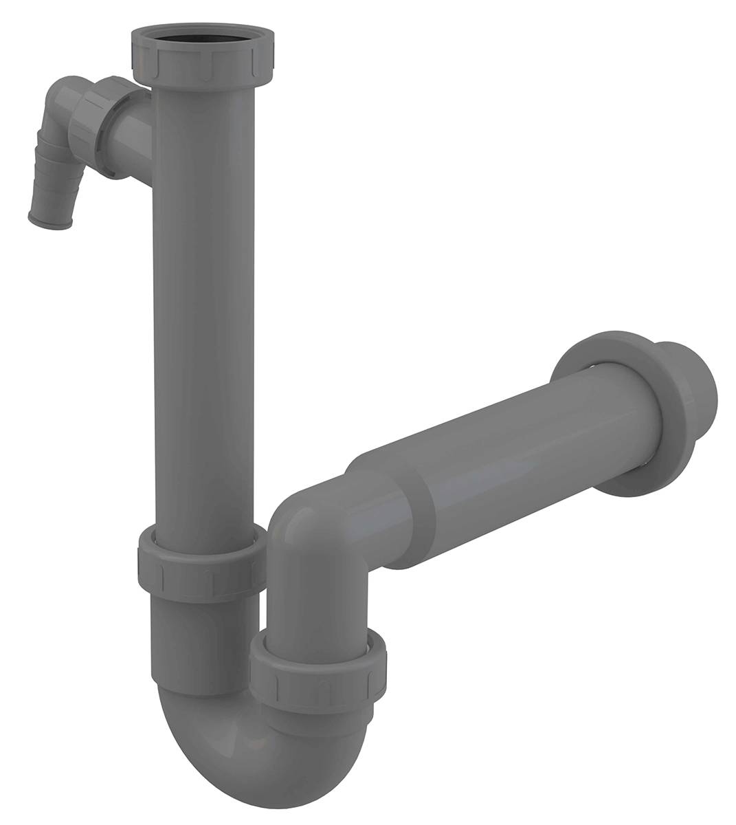 Alcadrain siphon à tube avec écrou de serrage 6/4" et raccord appareil ECO
