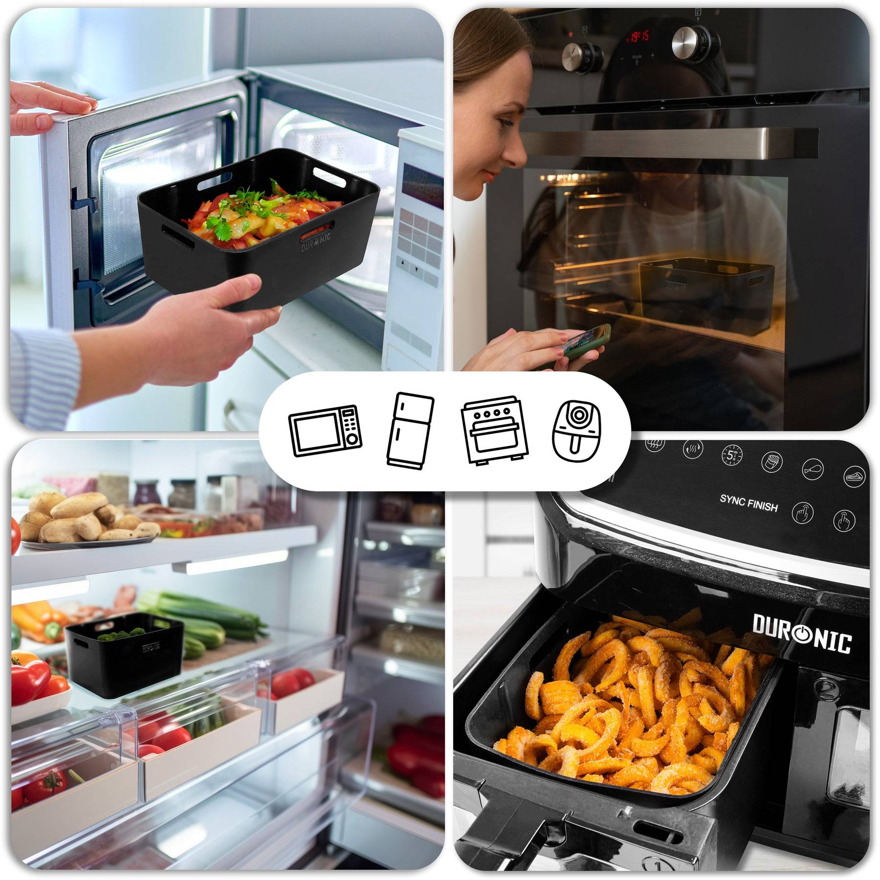 Duronic AFL2 Silikonform, Wiederverwendbar, Airfryer- Zubehör, Airfryer Accesories