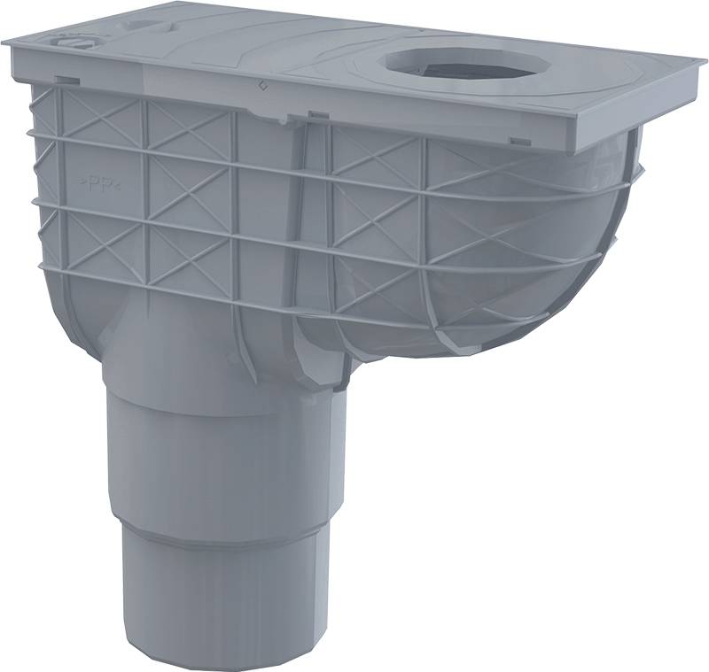 Alcadrain Universal-Regensinkkasten 300×155/125/110 mm Abgang senkrecht, Grau
