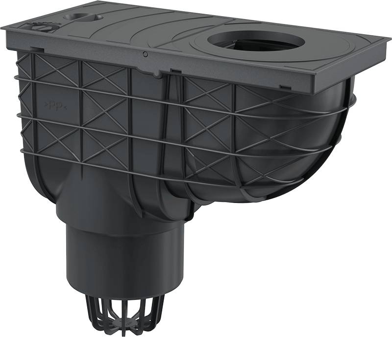 Alcadrain Universal-Regensinkkasten 300×155/110 mm Abgang senkrecht, Schwarz