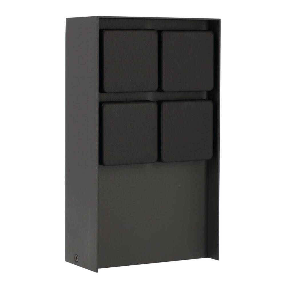 LED Universum Außensteckdose "ADAM 4" - anthrazit - schwarze Abdeckung - 4 Steckplätze