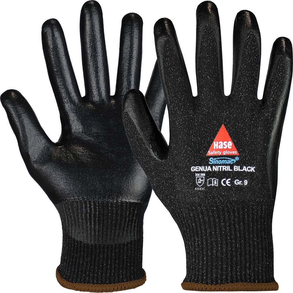 Hase Genua Nitril Black, schwarz, Gr.10