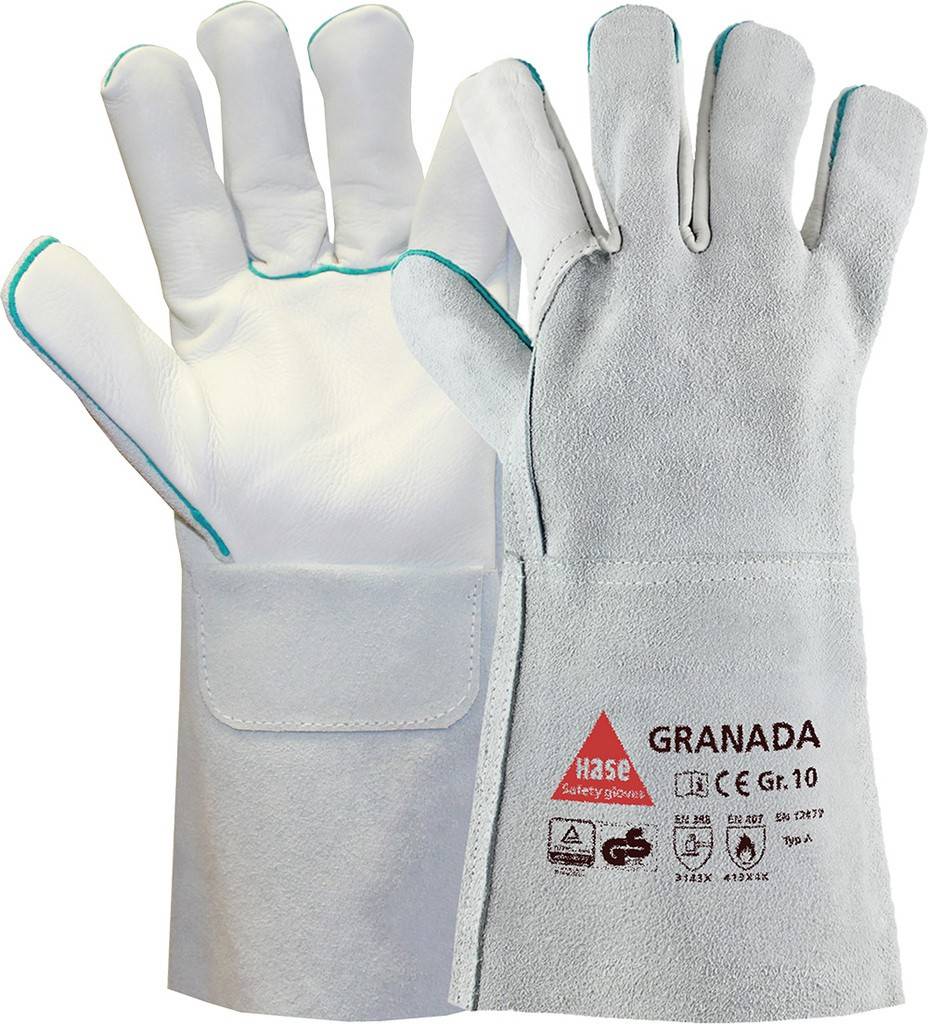 GRANADA, Schweißerhandschuh aus RindspaltlederGr. 8-12, Kat. II, EN 388, EN 12477, TÜV GSGRANADA, Schweißerhandschuh aus Rindspaltleder, TÜV GS,