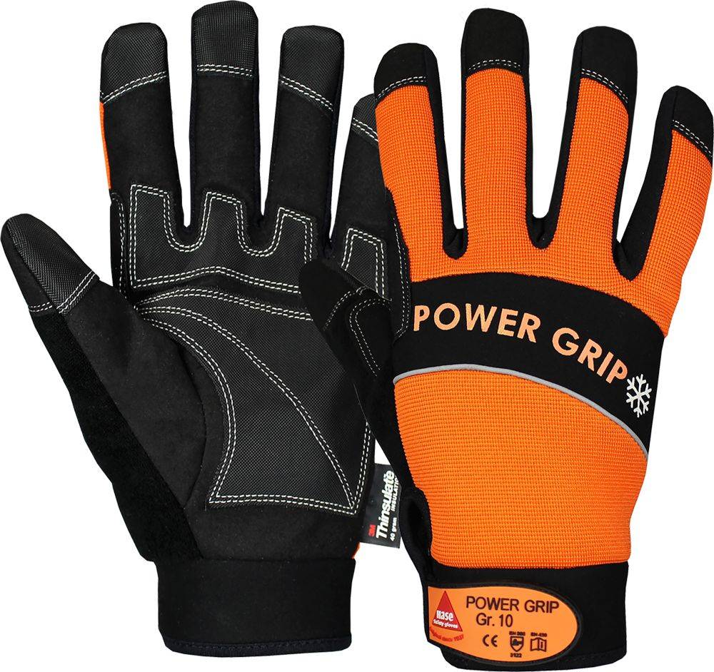 Hase Power Grip Winter, orange/schwarz, Gr.9
