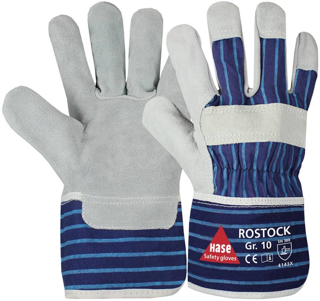 ROSTOCK, Arbeitshandschuh aus RindspaltlederGr. 7-12, Kat. II, EN 388, TÜV GSROSTOCK, Arbeitshandschuh aus Rindspaltleder, TÜV GS, Gr. 10Arbeitshand