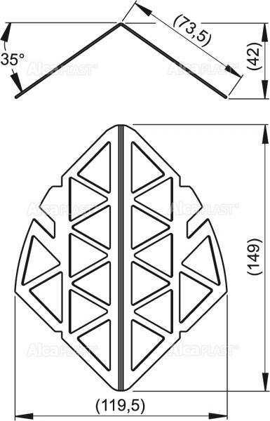 Alcadrain Edelstahlsieb - seitlich für Regensinkkasten