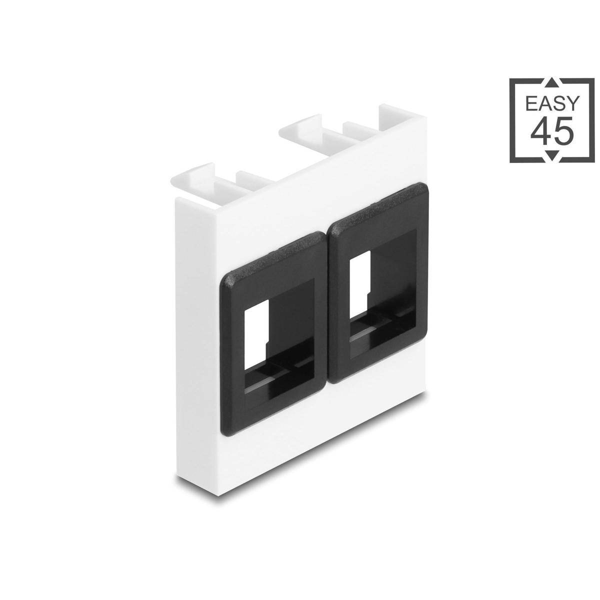 Delock Easy 45 Modul mit zwei Keystone Halterungen 45 x 45 mm, weiß schwarz